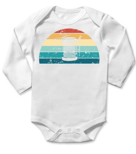 Retro Quilting Sunset Vintage sewing Sunrise Long Sleeve Baby One-Piece