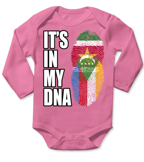 Surinamese And Congolese Vintage Heritage DNA Flag Long Sleeve Baby One-Piece