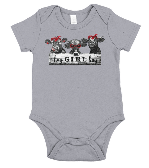 Cow Hay Girl Hay Short Sleeve Baby One-Piece