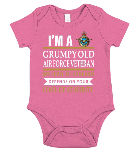 Im a Grumpy old air force veteran my level of sarcasm depends on shirt Short Sleeve Baby One-Piece