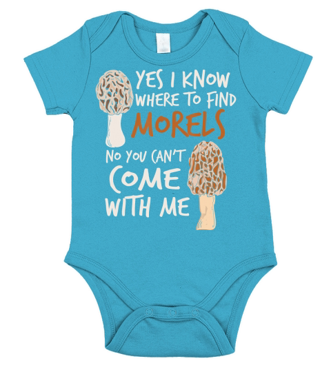 Morel Hunting Tshirt for a Mushroom Hunter T-Shirt Short Sleeve Baby One-Piece