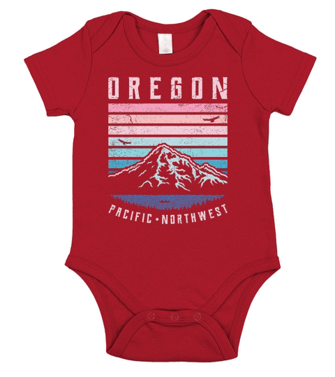 Oregon Retro Portland Northwest Vintage Short Sleeve Baby One-Piece