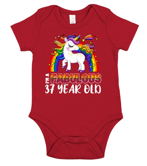 Unicorn Age 37 Years Gay Pride LGBT Pride Month Short Sleeve Baby One-Piece
