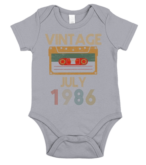 Vintage July 1986 Short Sleeve Baby One-Piece