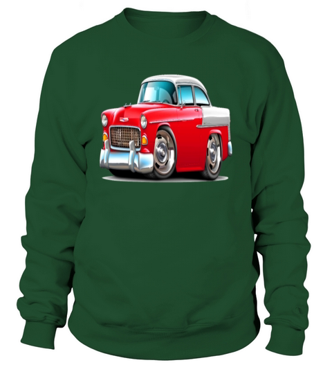 1955 CHEVY BELAIR RED CAR MENS PREMIUM Sweatshirt Unisex