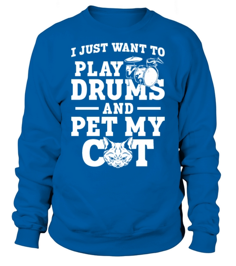Drummer Drum Set Cat Vintage I Sweatshirt Unisex