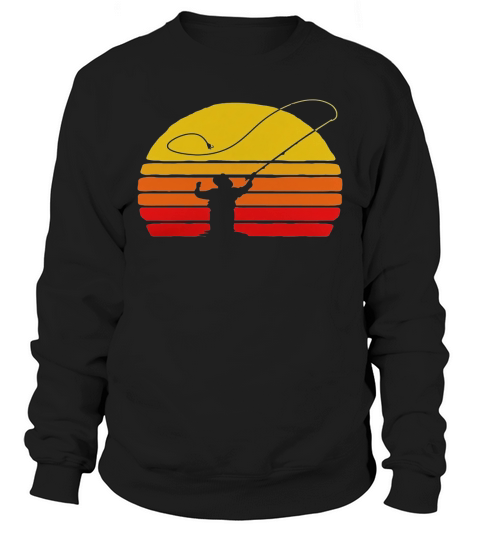Retro Fly Fishing Shirt - Vintage Trout Fisherman Design 3 Black Youth Sweatshirt Unisex