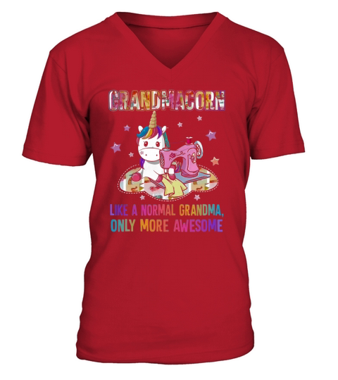 Grandmacorn like a normal grandma only more awesome shirt V-Neck T-shirt