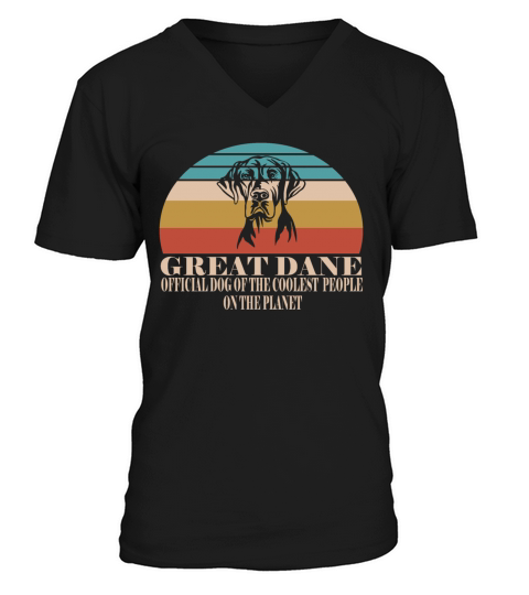 Great Dane Official Dog of the Coolest Pup Lovers V-Neck T-shirt