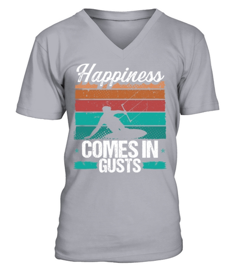 Kiteboarding Vintage Windsurfing Windsurfer Retro V-Neck T-shirt