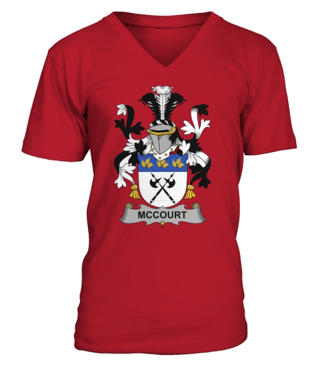 McCourt Family Crest Irish Family Crests II V-Neck T-shirt