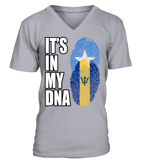 Somali And Barbadian Vintage Heritage DNA Flag V-Neck T-shirt