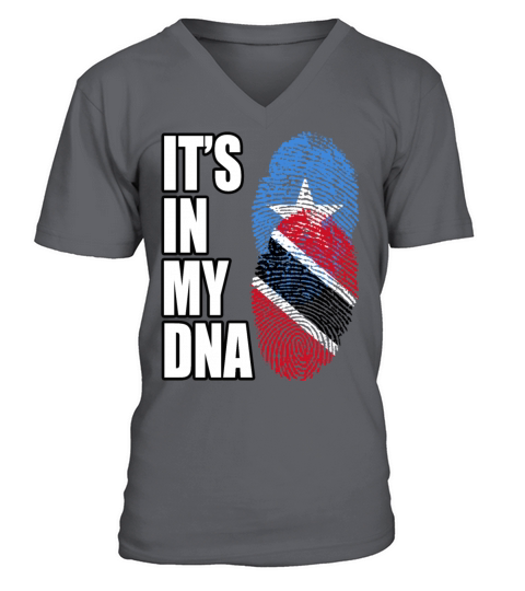 Somali And Trinidad Tobago Vintage Heritage DNA Fl V-Neck T-shirt