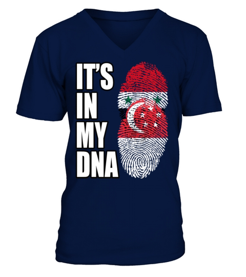 Syrian And Singaporean Leonean Vintage Heritage DN V-Neck T-shirt