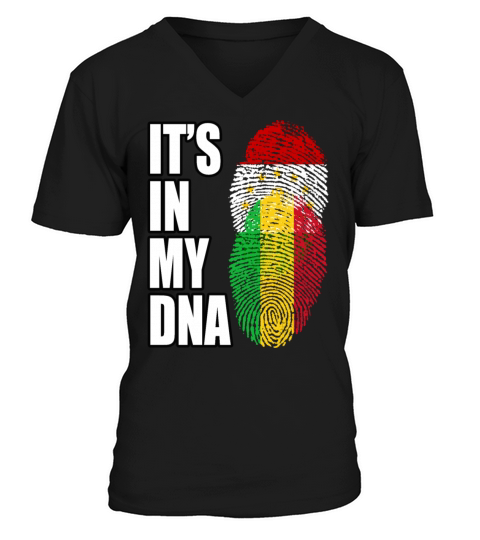Tajikistani And Malian Vintage Heritage DNA Flag V-Neck T-shirt