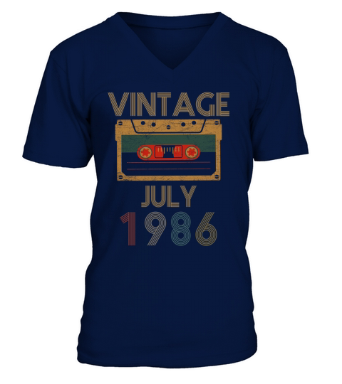 Vintage July 1986 V-Neck T-shirt