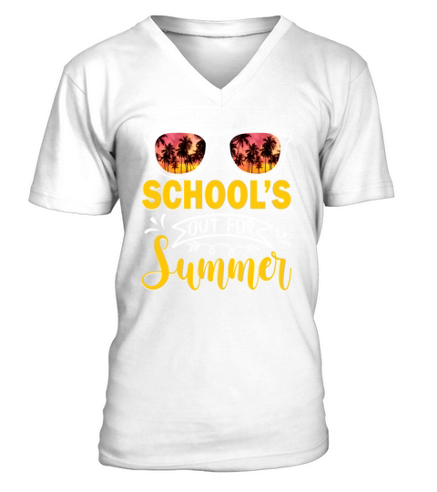 Vintage Last Day Of School Out For Summer Teacher V-Neck T-shirt