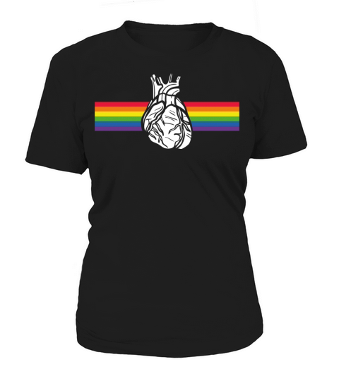 LGBT Anatomical Heart Rainbow Gay Lesbian Women's T-Shirt