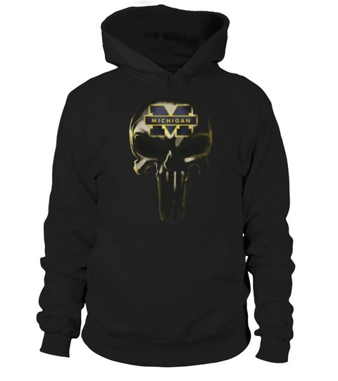 MICHIGAN WOLVERINES Skull T-Shirt Hoodie Unisex
