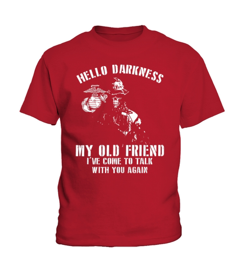 Marine Warrior hello darkness my old friend Kids T-Shirt