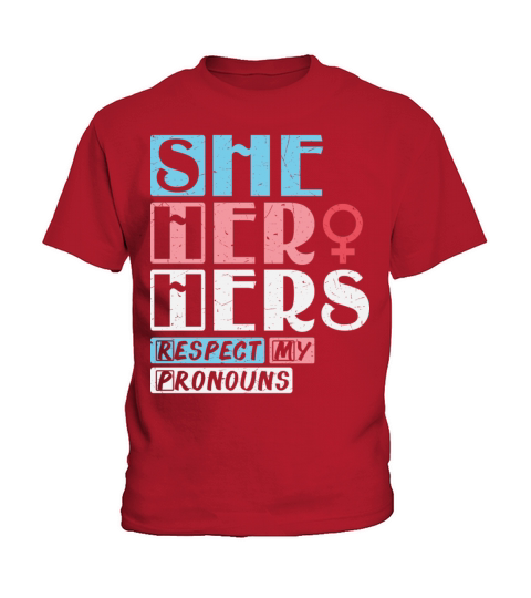 She Her Hers - Respect My Pronouns Trans Vintage Kids T-Shirt