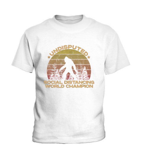 Social Distancing Champion - Vintage Sunset Bigfoot Yeti T-Shirt Kids T-Shirt