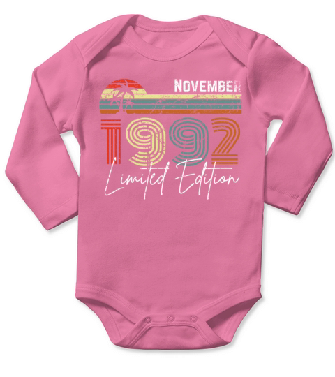 30 Years November 1992 Vintage Limited Edition Long Sleeve Baby One-Piece