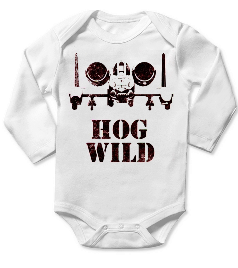 A10 Warthog Hog Wild Military Aviation Long Sleeve Baby One-Piece