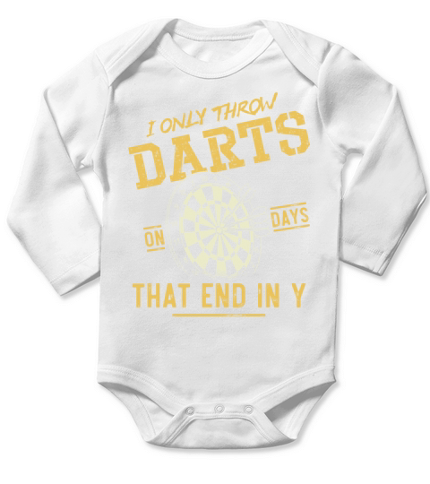 Darts Board Vintage I Only Throw Long Sleeve Baby One-Piece