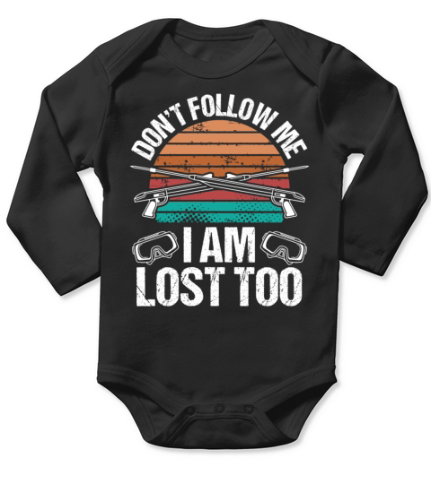 Freediving Follow me Im lost Vintage Spearfisher Long Sleeve Baby One-Piece