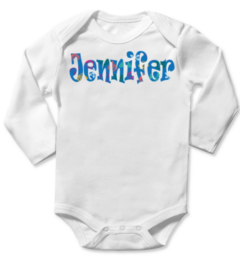 Jennifer name Long Sleeve Baby One-Piece