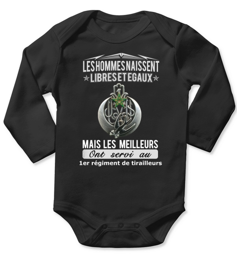 Les meilleurs ont servi au 1er regiment de Tirailleurs Long Sleeve Baby One-Piece