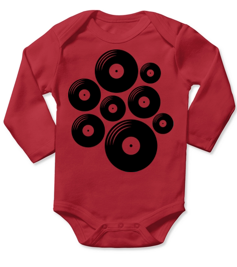 Pattern records vinyl Long Sleeve Baby One-Piece
