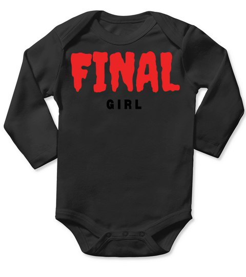Red and Black Vintage Horror Halloween T Shirt Long Sleeve Baby One-Piece