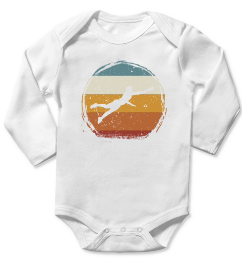Retro vintage Ultimate Frisbee Long Sleeve Baby One-Piece