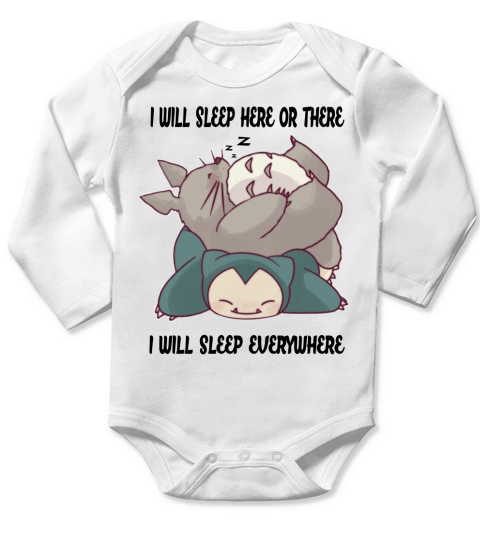 Sleeping Totoro Snorlax Women T-Shirt2 Long Sleeve Baby One-Piece