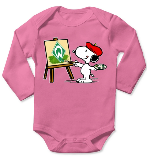 Snoopy drawing Werder Bremen Long Sleeve Baby One-Piece