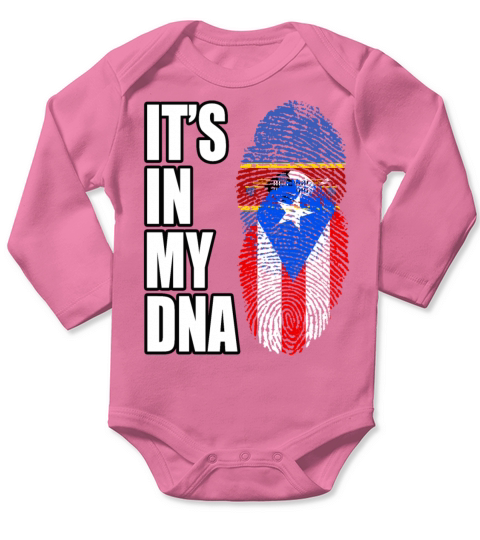 Swazi And Puerto Rican Vintage Heritage DNA Flag Long Sleeve Baby One-Piece