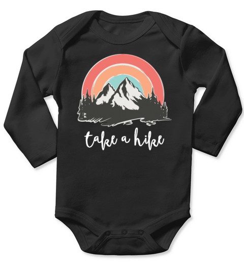 Take A Hike Retro Vintage Hiker Outdoors Camping N Long Sleeve Baby One-Piece