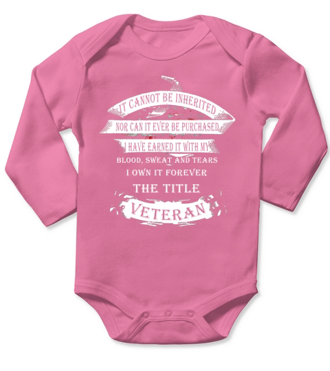 Veterans T-shirt - The title veteran Long Sleeve Baby One-Piece