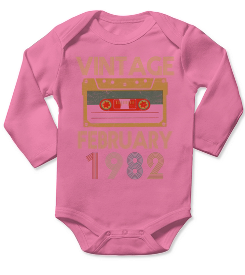 Vintage february 1982 Long Sleeve Baby One-Piece
