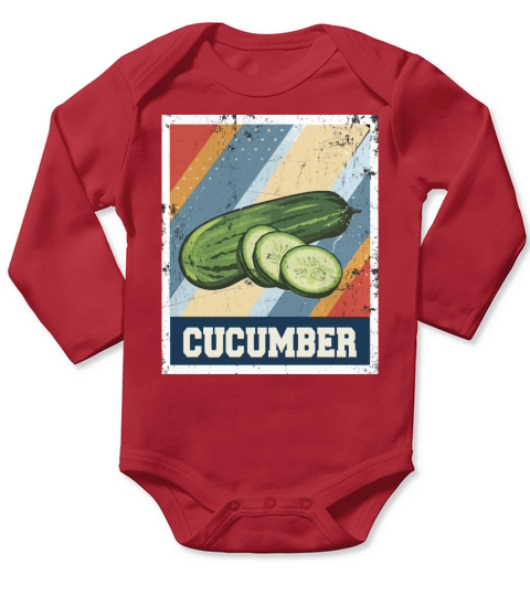 vintage style Cucumber Long Sleeve Baby One-Piece
