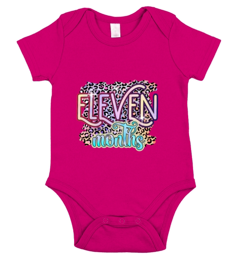 11 Eleven Months Funny Baby Birthday Gift Design Short Sleeve Baby One-Piece