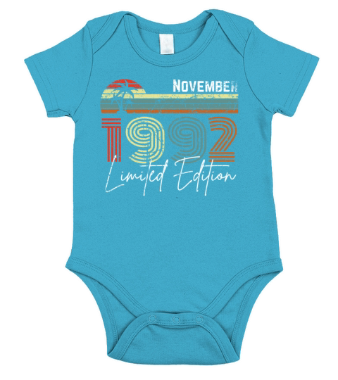 30 Years November 1992 Vintage Limited Edition Short Sleeve Baby One-Piece