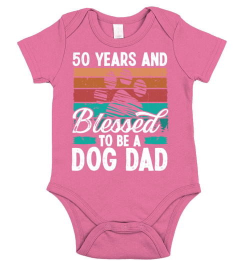 50 Year Old Dog Dad 50th Birthday for Dog Papa Short Sleeve Baby One-Piece