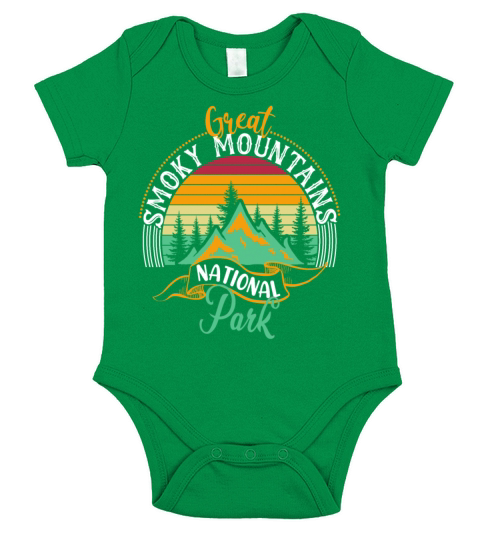 Great Smoky Mountains National Park Retro Sunset N Short Sleeve Baby One-Piece