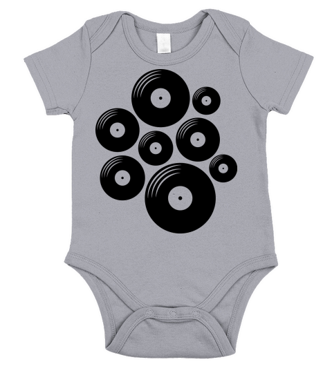 Pattern records vinyl Short Sleeve Baby One-Piece