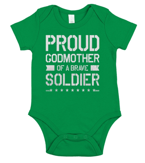 Proud Godmother TShirt Gift For A Brave Soldier TShirt Short Sleeve Baby One-Piece