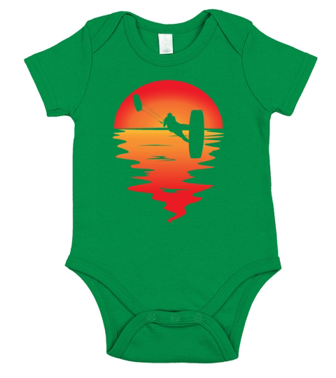 Retro Sunset Kiteboarding Water Adventure Short Sleeve Baby One-Piece