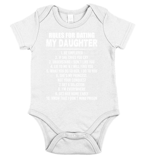 Rules For Dating My Daughter Funny Mom Dad Short Sleeve Baby One-Piece